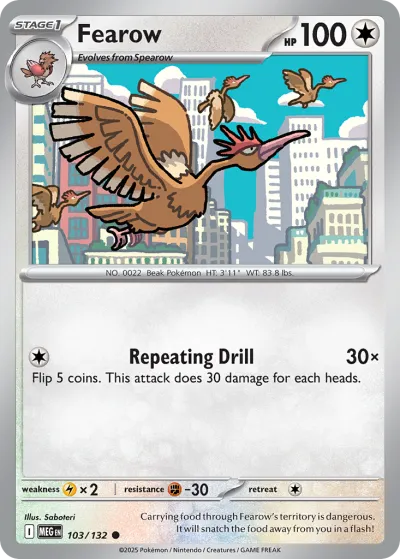 103 Fearow Mega Evolution 2025 103 Fearow Mega Evolution 2025