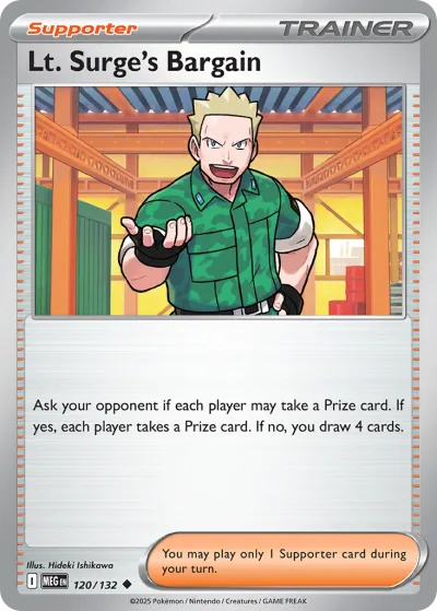 120 Lt. Surge's Bargain Mega Evolution 2025 120 Lt. Surge's Bargain Mega Evolution 2025