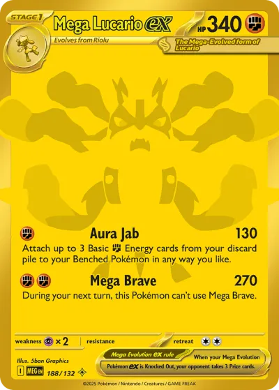 188 Mega Lucario ex Mega Evolution 2025 188 Mega Lucario ex Mega Evolution 2025