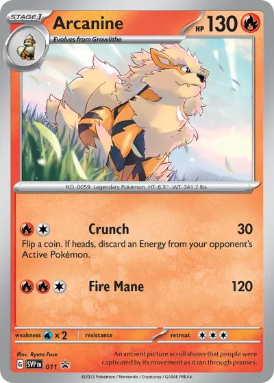 11 Arcanine Scarlet & Violet Black Star Promos 2023