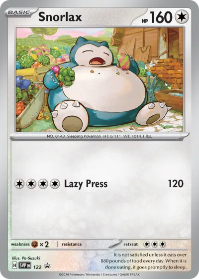 122 Snorlax Scarlet & Violet Black Star Promos 2023 122 Snorlax Scarlet & Violet Black Star Promos 2023