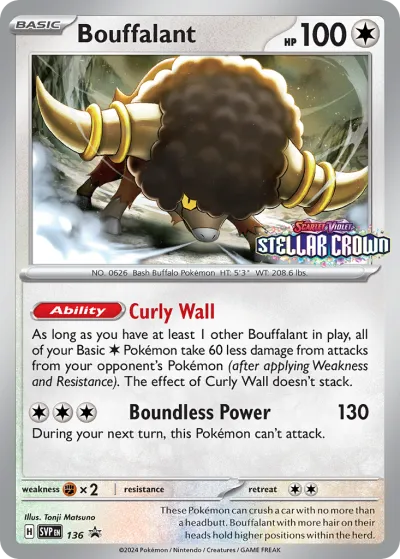 136 Bouffalant Scarlet & Violet Black Star Promos 2023 136 Bouffalant Scarlet & Violet Black Star Promos 2023