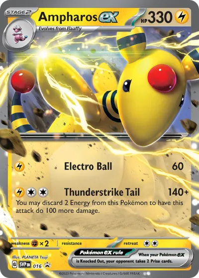 16 Ampharos ex Scarlet & Violet Black Star Promos 2023