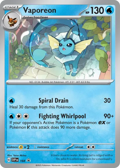 168 Vaporeon Scarlet & Violet Black Star Promos 2023 168 Vaporeon Scarlet & Violet Black Star Promos 2023