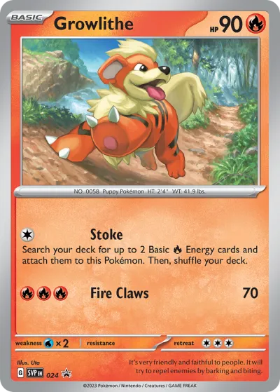 24 Growlithe Scarlet & Violet Black Star Promos 2023