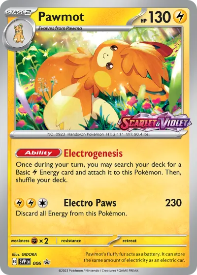 6 Pawmot Scarlet & Violet Black Star Promos 2023