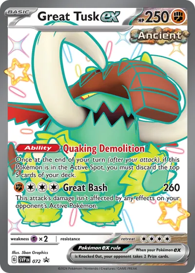 72 Great Tusk ex Scarlet & Violet Black Star Promos 2023 72 Great Tusk ex Scarlet & Violet Black Star Promos 2023
