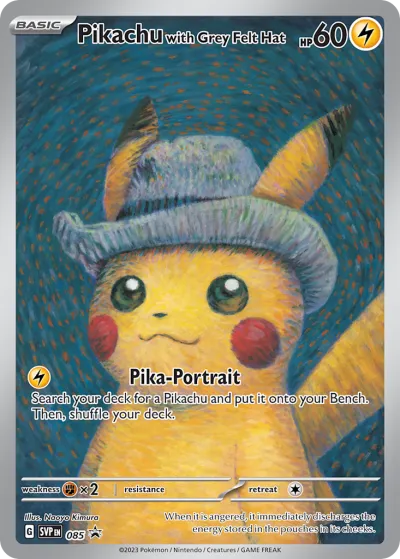 85 Pikachu with Grey Felt Hat Scarlet & Violet Black Star Promos 2023 85 Pikachu with Grey Felt Hat Scarlet & Violet Black Star Promos 2023