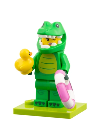 Fan im Kostüm eines Krokodils – Minifigur aus LEGO Minifiguren Serie 28 Tiere (71051-8)