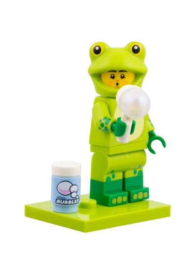 Fan im Kostüm eines Froschs – Minifigur aus LEGO Minifiguren Serie 28 Tiere (71051-5)