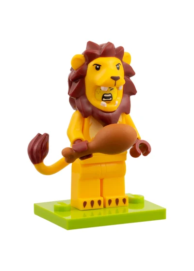 Fan im Kostüm eines Löwen – Minifigur aus LEGO Minifiguren Serie 28 Tiere (71051-11)