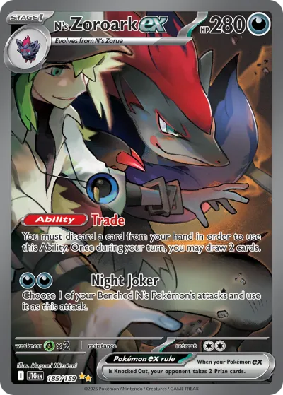 185 N's Zoroark ex Journey Together 2025 185 N's Zoroark ex Journey Together 2025