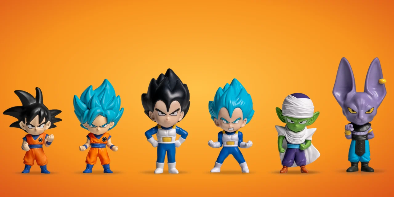 Figuras Dragon Ball Super de Burger King: Goku, Goku Super Saiyan Blue, Vegeta, Vegeta Super Saiyan Blue, Piccolo y Beerus