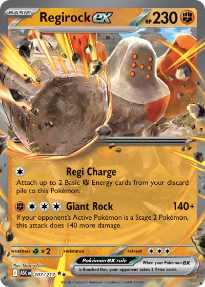 107 Regirock ex Ascended Heroes 2026 107 Regirock ex Ascended Heroes 2026