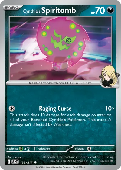 133 Cynthia's Spiritomb Ascended Heroes 2026 133 Cynthia's Spiritomb Ascended Heroes 2026