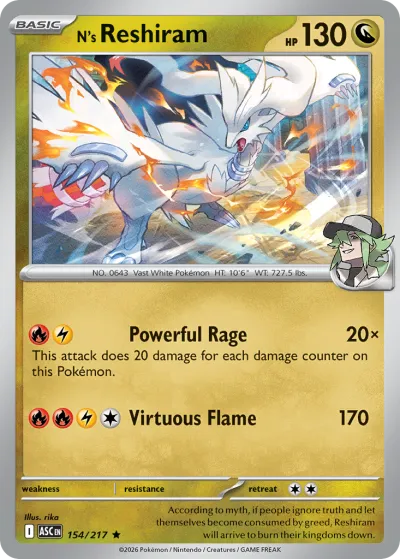 154 N's Reshiram Ascended Heroes 2026 154 N's Reshiram Ascended Heroes 2026