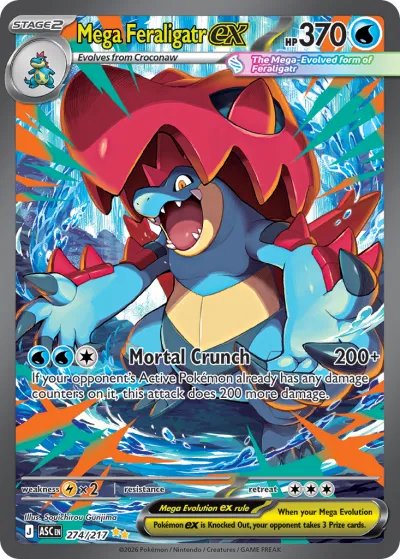 274 Mega Feraligatr ex Ascended Heroes 2026 274 Mega Feraligatr ex Ascended Heroes 2026