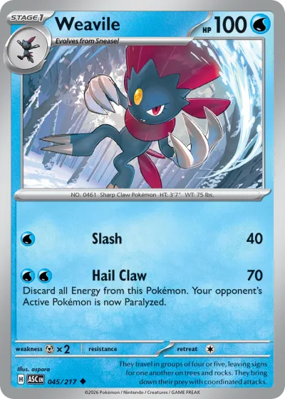 45 Weavile Ascended Heroes 2026 45 Weavile Ascended Heroes 2026