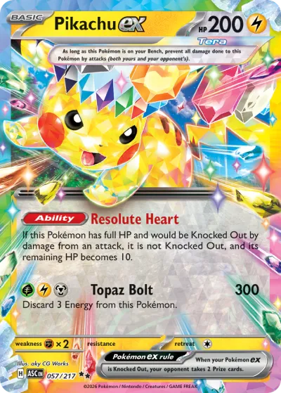 57 Pikachu ex Ascended Heroes 2026 57 Pikachu ex Ascended Heroes 2026