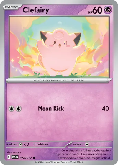 74 Clefairy Ascended Heroes 2026 74 Clefairy Ascended Heroes 2026