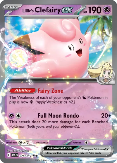 76 Lillie's Clefairy ex Ascended Heroes 2026 76 Lillie's Clefairy ex Ascended Heroes 2026