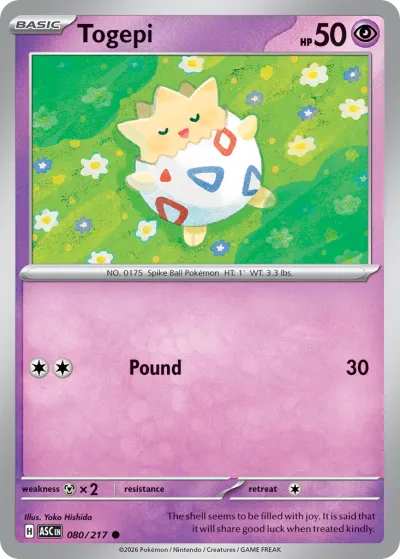 80 Togepi Ascended Heroes 2026 80 Togepi Ascended Heroes 2026