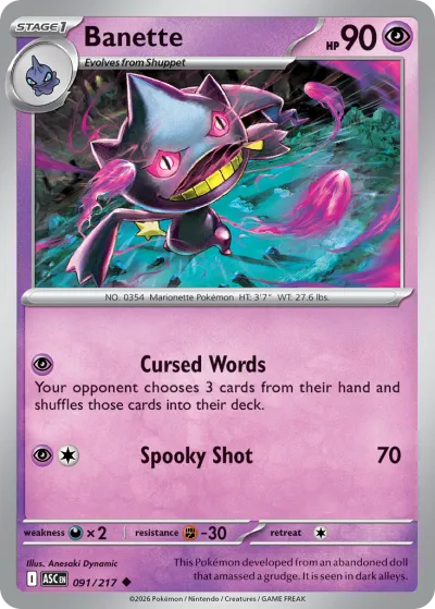 91 Banette Ascended Heroes 2026 91 Banette Ascended Heroes 2026