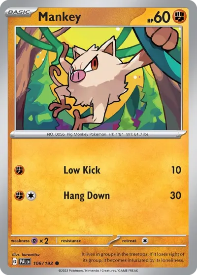 106 Mankey Paldea Evolved 2023 106 Mankey Paldea Evolved 2023