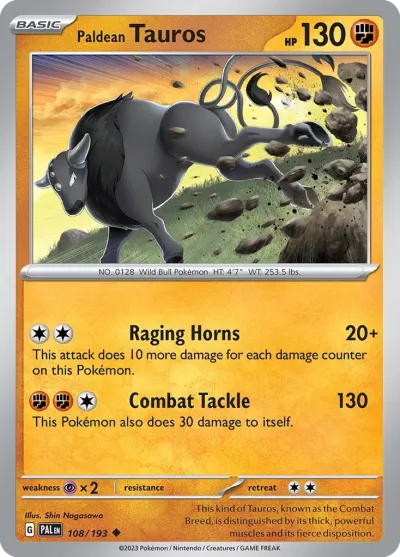 108 Paldean Tauros Paldea Evolved 2023 108 Paldean Tauros Paldea Evolved 2023