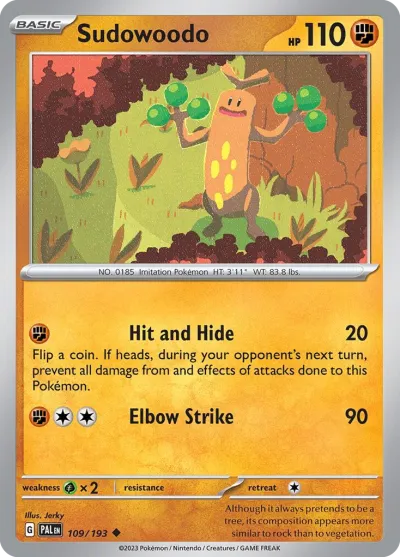 109 Sudowoodo Paldea Evolved 2023 109 Sudowoodo Paldea Evolved 2023