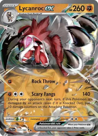 117 Lycanroc ex Paldea Evolved 2023 117 Lycanroc ex Paldea Evolved 2023