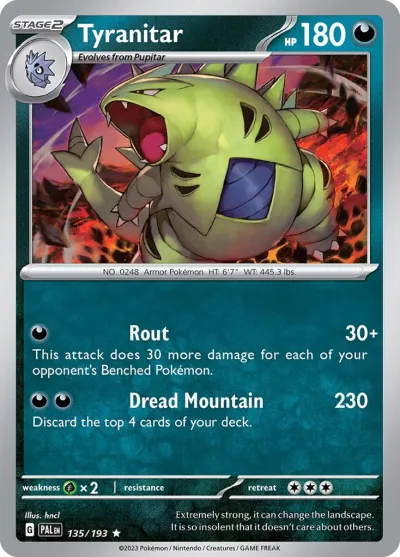 135 Tyranitar Paldea Evolved 2023 135 Tyranitar Paldea Evolved 2023