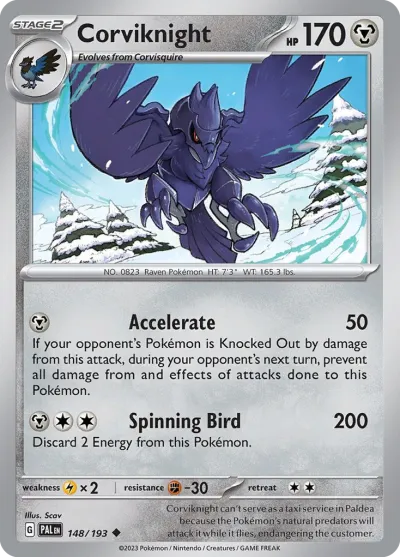 148 Corviknight Paldea Evolved 2023 148 Corviknight Paldea Evolved 2023