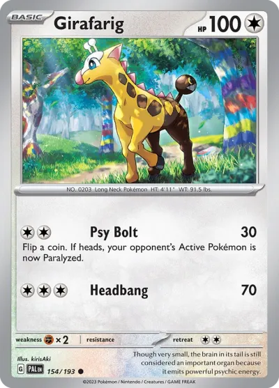 154 Girafarig Paldea Evolved 2023 154 Girafarig Paldea Evolved 2023