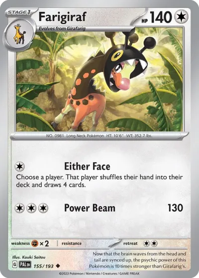 155 Farigiraf Paldea Evolved 2023 155 Farigiraf Paldea Evolved 2023