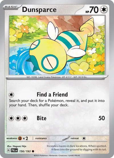 156 Dunsparce Paldea Evolved 2023 156 Dunsparce Paldea Evolved 2023