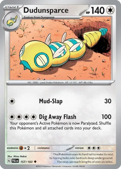 157 Dudunsparce Paldea Evolved 2023 157 Dudunsparce Paldea Evolved 2023