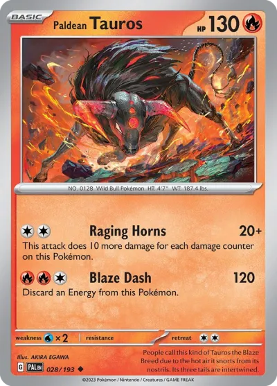 28 Paldean Tauros Paldea Evolved 2023 28 Paldean Tauros Paldea Evolved 2023