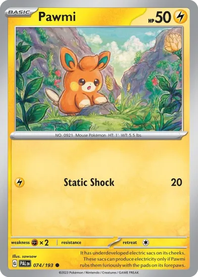 74 Pawmi Paldea Evolved 2023 74 Pawmi Paldea Evolved 2023