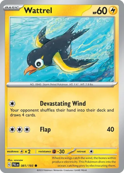 81 Wattrel Paldea Evolved 2023 81 Wattrel Paldea Evolved 2023