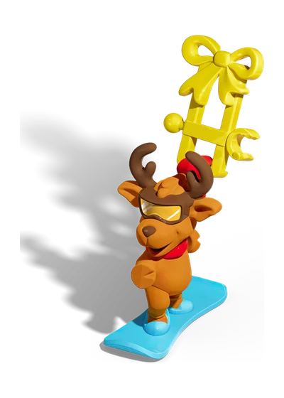 VD262A Rentier auf dem Snowboard Kinder Überraschung Weihnachten 2025
