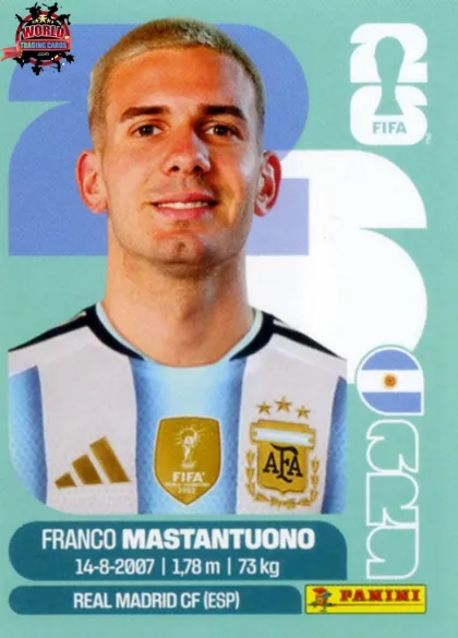 ARG15 Franco Mastantuono Panini World Cup 2026 2026 ARG15 Franco Mastantuono Panini World Cup 2026 2026