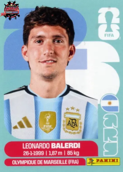 ARG7 Leonardo Balerdi Panini World Cup 2026 2026 ARG7 Leonardo Balerdi Panini World Cup 2026 2026