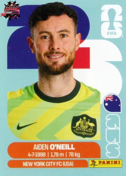 AUS14 Aiden O'Neill Panini World Cup 2026 2026 AUS14 Aiden O'Neill Panini World Cup 2026 2026