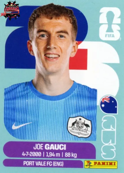AUS3 Joe Gauci Panini World Cup 2026 2026 AUS3 Joe Gauci Panini World Cup 2026 2026