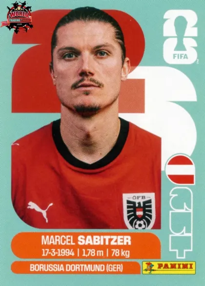 AUT11 Marcel Sabitzer Panini World Cup 2026 2026 AUT11 Marcel Sabitzer Panini World Cup 2026 2026
