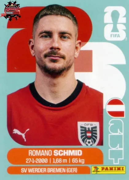 AUT16 Romano Schmid Panini World Cup 2026 2026 AUT16 Romano Schmid Panini World Cup 2026 2026