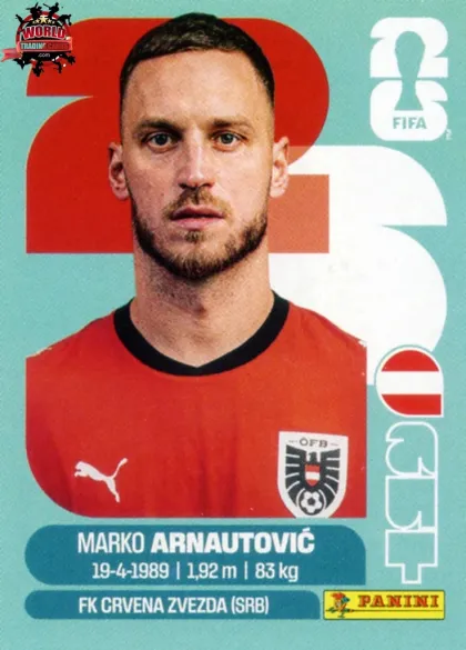 AUT20 Marko Arnautović Panini World Cup 2026 2026 AUT20 Marko Arnautović Panini World Cup 2026 2026