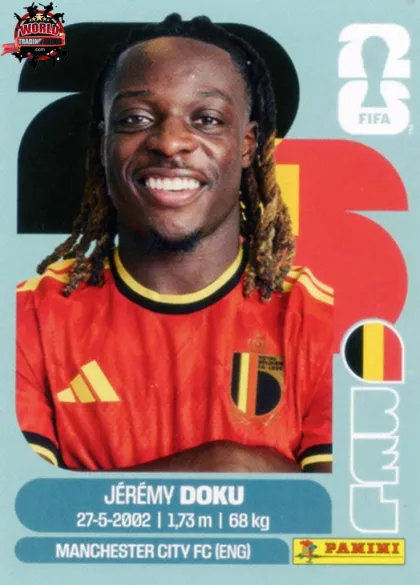 BEL16 Jérémy Doku Panini World Cup 2026 2026 BEL16 Jérémy Doku Panini World Cup 2026 2026