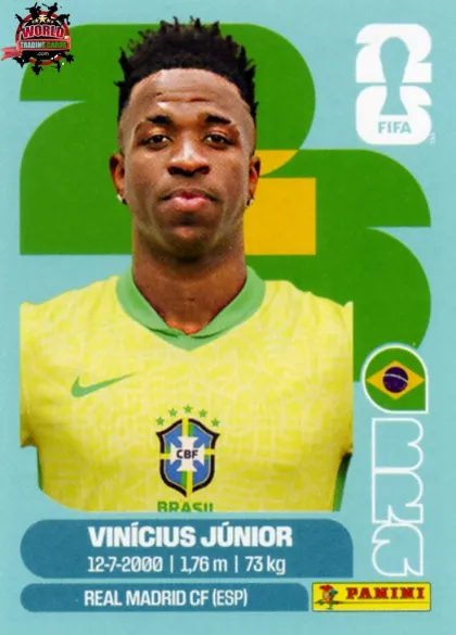 BRA14 Vinicius Júnior Panini World Cup 2026 2026 BRA14 Vinicius Júnior Panini World Cup 2026 2026
